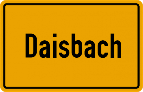 Ortsschild Daisbach, Baden