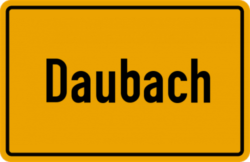 Ortsschild Daubach, Westerwald