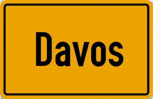 Ortsschild Davos