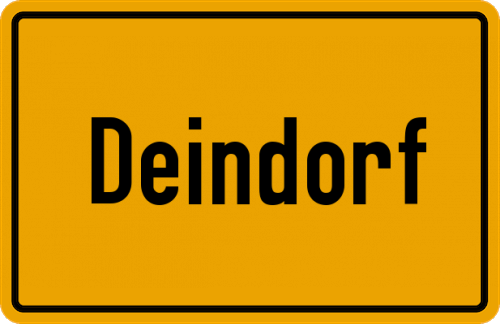 Ortsschild Deindorf, Inn;Deindorf, Niederbayern
