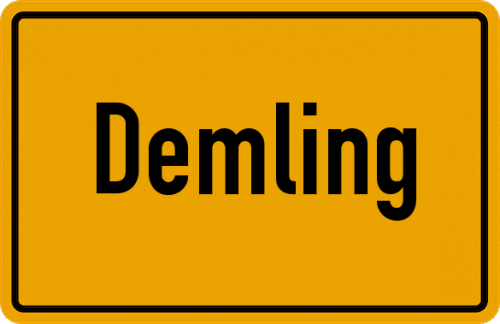 Ortsschild Demling, Kreis Regensburg