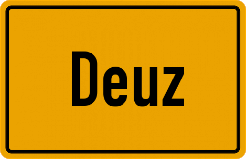 Ortsschild Deuz, Kreis Siegen, Westfalen