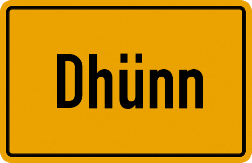 Ortsschild Dhünn