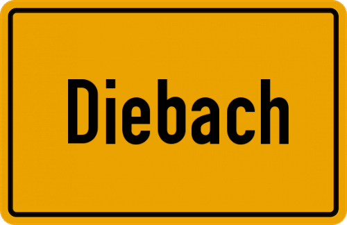 Ortsschild Diebach, Unterfranken