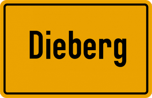 Ortsschild Dieberg, Oberpfalz