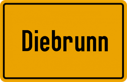Ortsschild Diebrunn, Oberpfalz