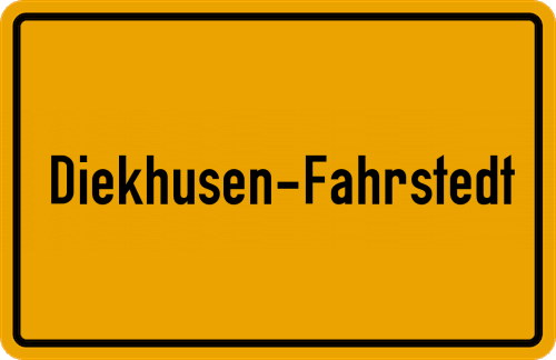 Ortsschild Diekhusen-Fahrstedt