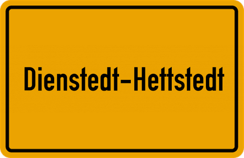Ortsschild Dienstedt-Hettstedt