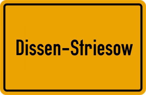 Ortsschild Dissen-Striesow