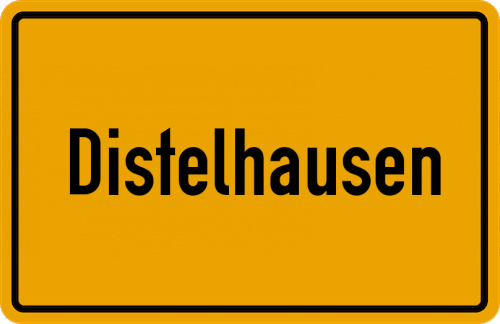 Ortsschild Distelhausen, Kreis Regensburg