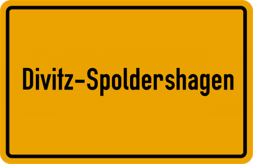 Ortsschild Divitz-Spoldershagen