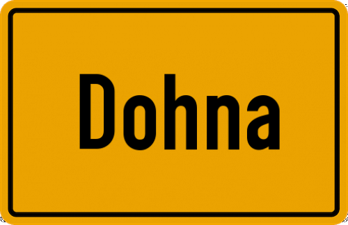 Ortsschild Dohna, Sachsen