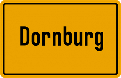 Ortsschild Dornburg, Elbe
