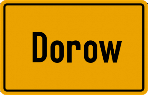 Ortsschild Dorow