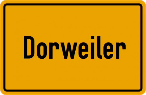 Ortsschild Dorweiler, Hunsrück
