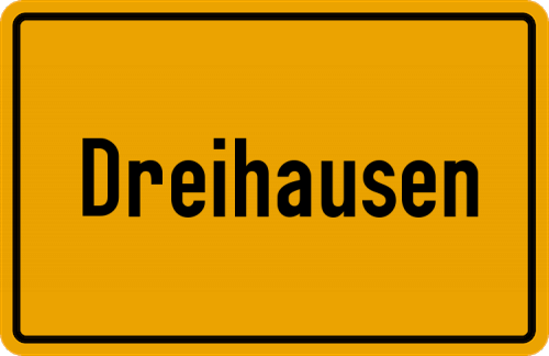 Ortsschild Dreihausen, Kreis Marburg an der Lahn