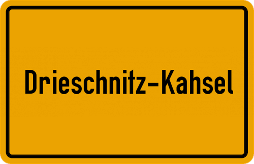 Ortsschild Drieschnitz-Kahsel