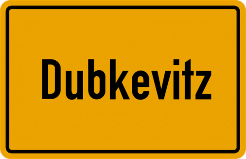 Ortsschild Dubkevitz