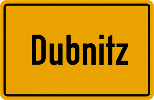 Ortsschild Dubnitz