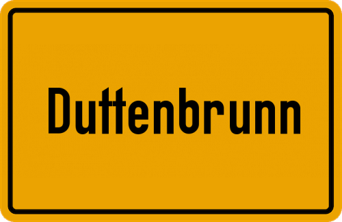 Ortsschild Duttenbrunn