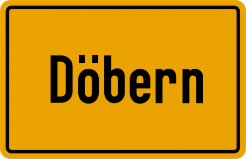 Ortsschild Döbern, Niederlausitz