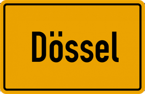 Ortsschild Dössel, Westfalen