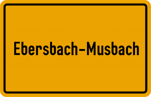 Ortsschild Ebersbach-Musbach