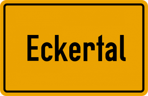 Ortsschild Eckertal