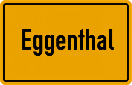 Ortsschild Eggenthal, Schwaben