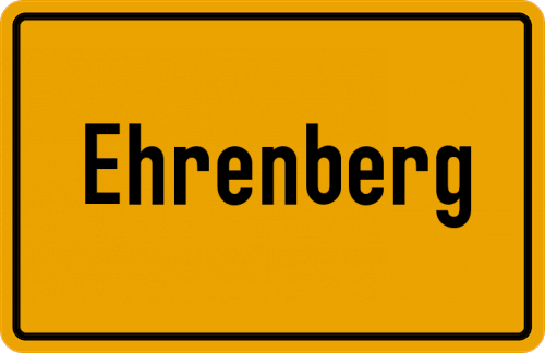 Ortsschild Ehrenberg, Kreis Pfaffenhofen an der Ilm