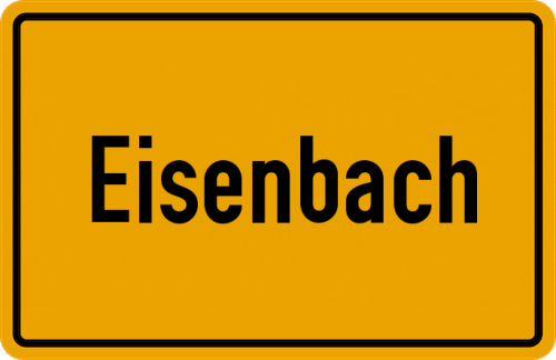Ortsschild Eisenbach, Unterfranken