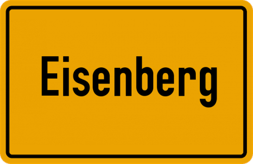 Ortsschild Eisenberg, Thüringen