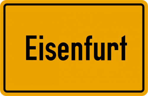 Ortsschild Eisenfurt
