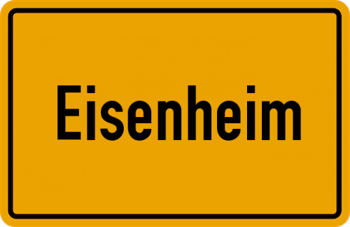 Ortsschild Eisenheim, Unterfranken