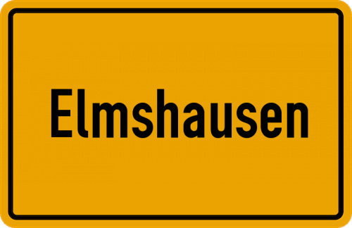 Ortsschild Elmshausen, Kreis Biedenkopf
