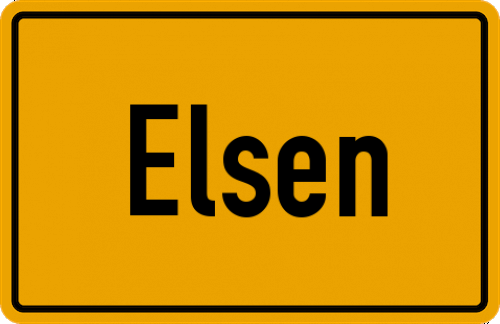 Ortsschild Elsen, Kreis Paderborn