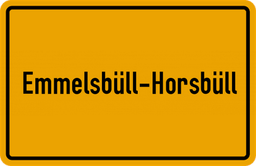 Ortsschild Emmelsbüll-Horsbüll