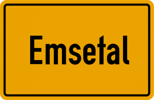 Ortsschild Emsetal