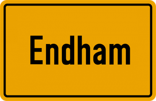Ortsschild Endham, Vils