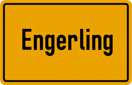 Ortsschild Engerling, Kreis Ebersberg, Oberbayern