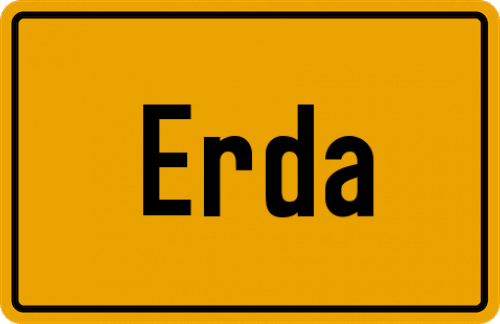 Ortsschild Erda