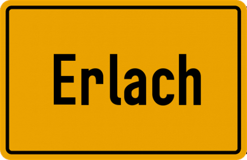 Ortsschild Erlach, Kreis Ochsenfurt