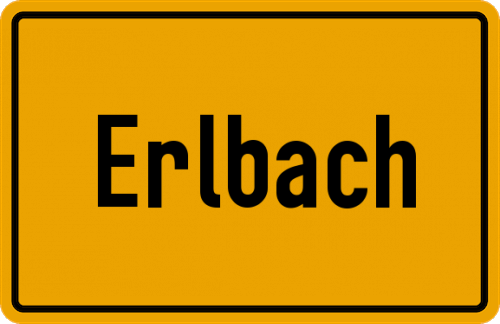 Ortsschild Erlbach, Oberpfalz