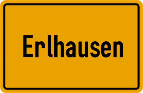 Ortsschild Erlhausen, Kreis Dachau