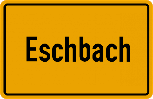 Ortsschild Eschbach, Kreis Usingen, Taunus
