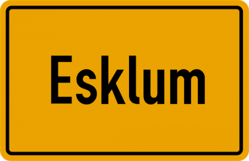 Ortsschild Esklum