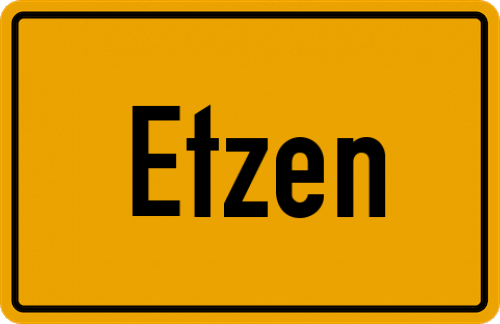 Ortsschild Etzen, Kreis Lüneburg