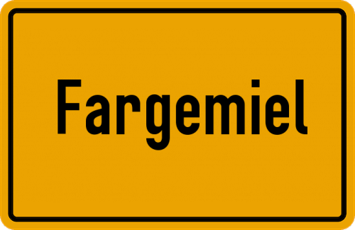 Ortsschild Fargemiel, Holstein