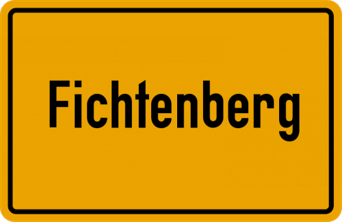 Ortsschild Fichtenberg, Elbe