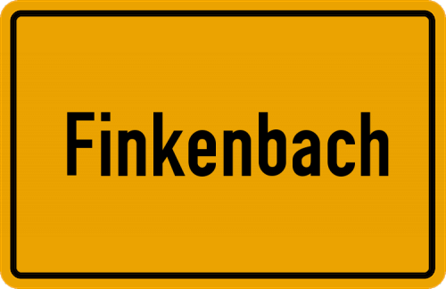 Ortsschild Finkenbach, Odenwald